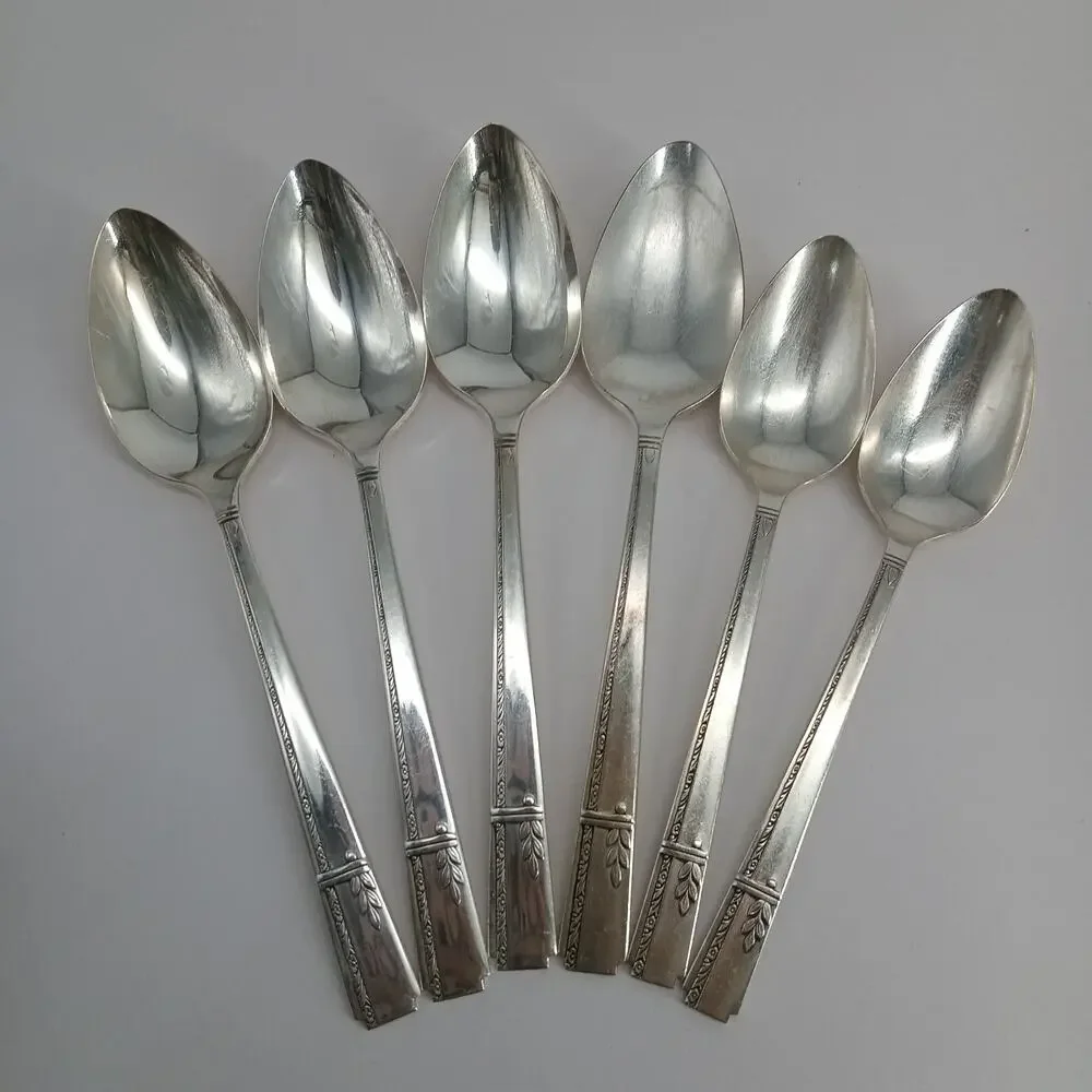 6X Tbsp Oneida Prestige GRENOBLE Silverplate Serving N Table Spoons